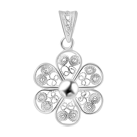 Floral Pendan in Sterling Silver