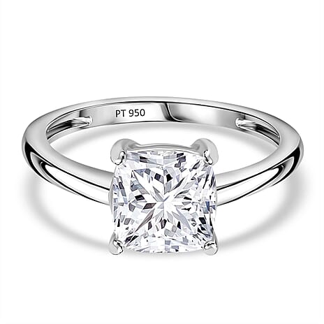 Luxuriant Diamond - 950 Platinum SGL Certified VS-GH Lab Grown Diamond Cushion Cut Ring 2.00 Ct