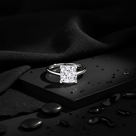 Luxuriant Diamond - 950 Platinum SGL Certified VS-GH Lab Grown Diamond Cushion Cut Ring 2.00 Ct