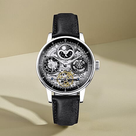 Mens Trenton The Jazz Automatic Skeleton Watch With Moonphase Function & Lifetime Warranty