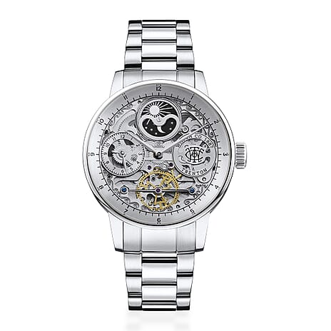 New Collection - Trenton The Jazz Automatic Movt. 5ATM WR Silver Dial Mens Watch with Stainless Steel Bracelet in Silver Tone