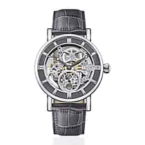 Trenton The Herald Automatic Watch with Silver Skeleton Dial and Leather Strap