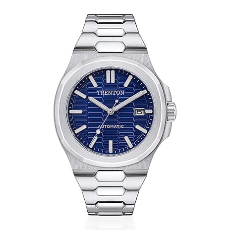 New Collection - Trenton The Catalina Automatic Mens Watch with Blue Dial and Stainless Steel Bracelet