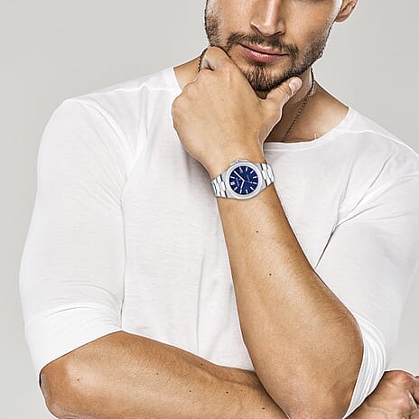 New Collection - Trenton The Catalina Automatic Mens Watch with Blue Dial and Stainless Steel Bracelet