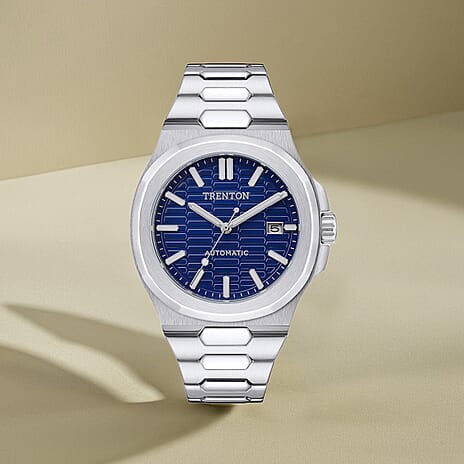 New Collection - Trenton The Catalina Automatic Mens Watch with Blue Dial and Stainless Steel Bracelet