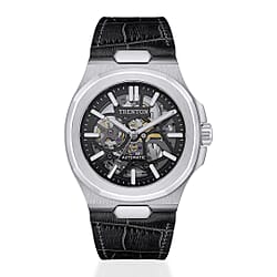 Trenton The Catalina Automatic Men's Watch - Skeleton Dial and Brown Leather Strap