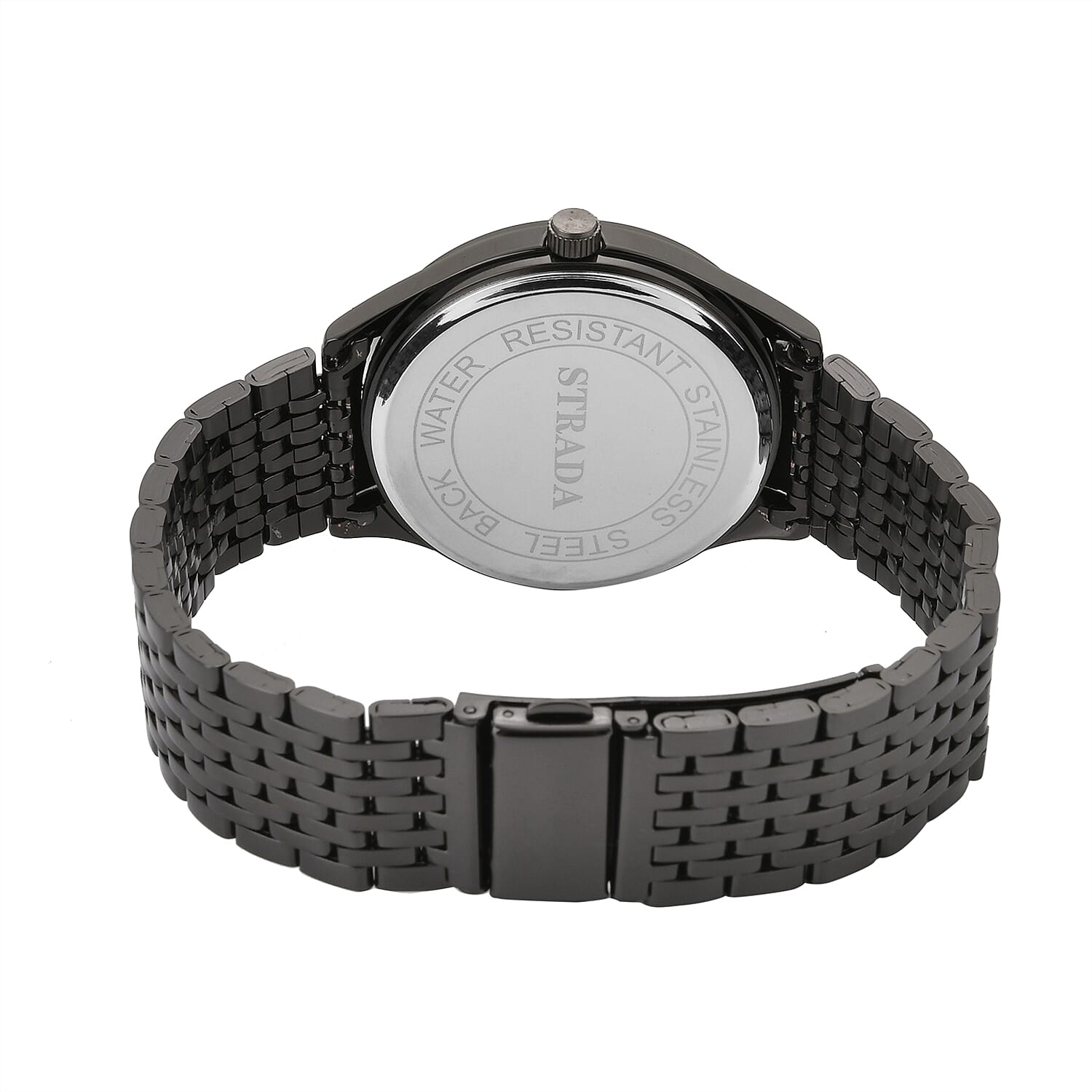 STRADA PC21S Japanese Movement Water Resistant Black Sunshine Hydraulic Dial Watch with Black Color Stainless Steel Strap STRADA PC21S Japanese Movement Water Resistant Black Sunshine Hydraulic Dial Watch with Black Color Stainless Steel Strap