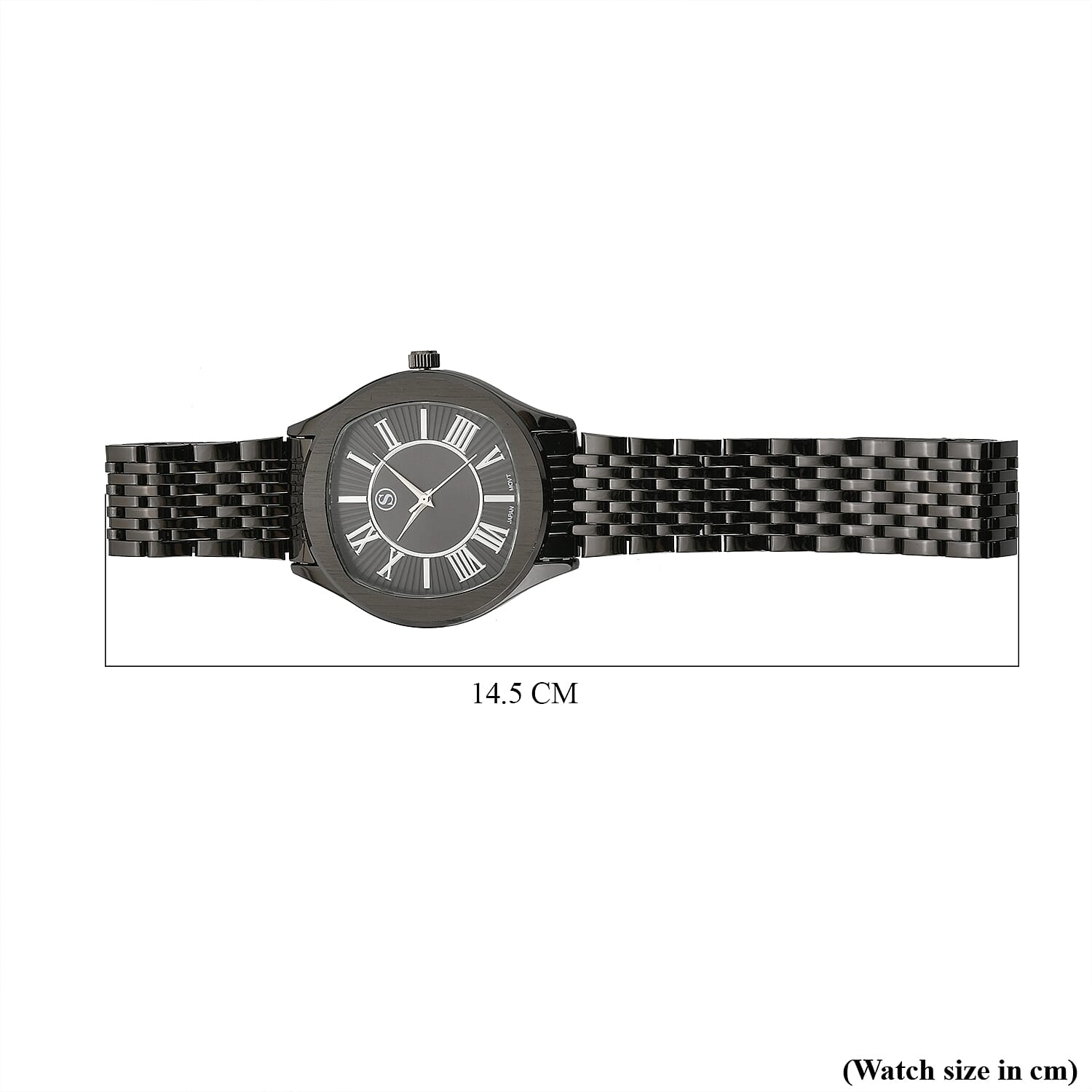 STRADA PC21S Japanese Movement Water Resistant Black Sunshine Hydraulic Dial Watch with Black Color Stainless Steel Strap STRADA PC21S Japanese Movement Water Resistant Black Sunshine Hydraulic Dial Watch with Black Color Stainless Steel Strap