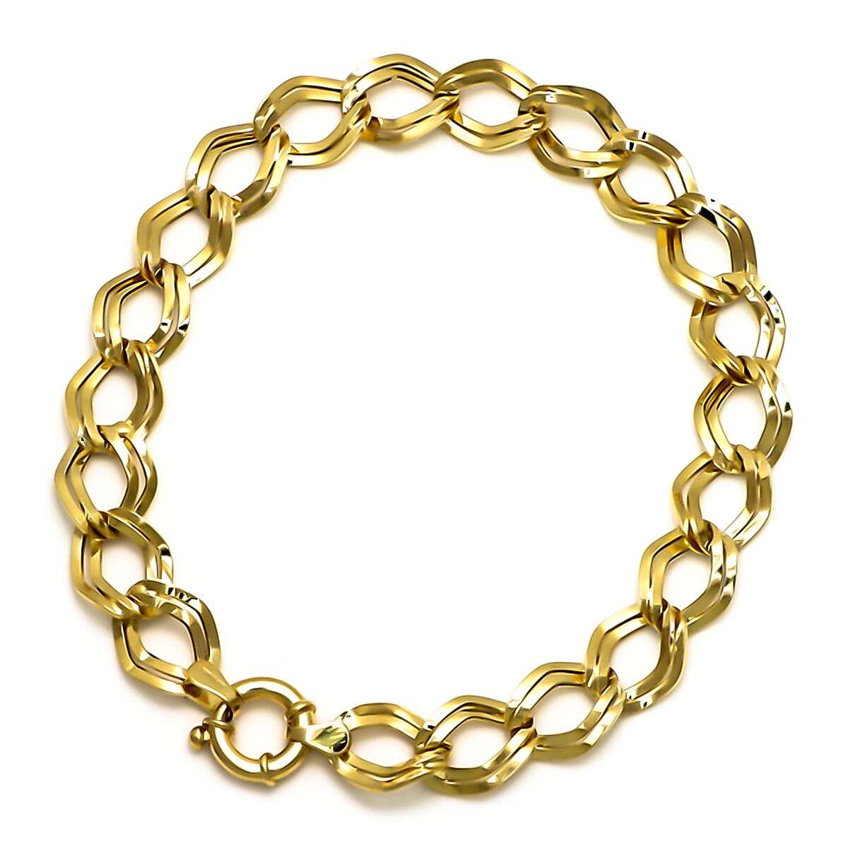 Maestro Collection - 9K Yellow Gold Double Curb Bracelet (Size - 7.5) With Senorita Clasp. Gold wt 2.80 Gms