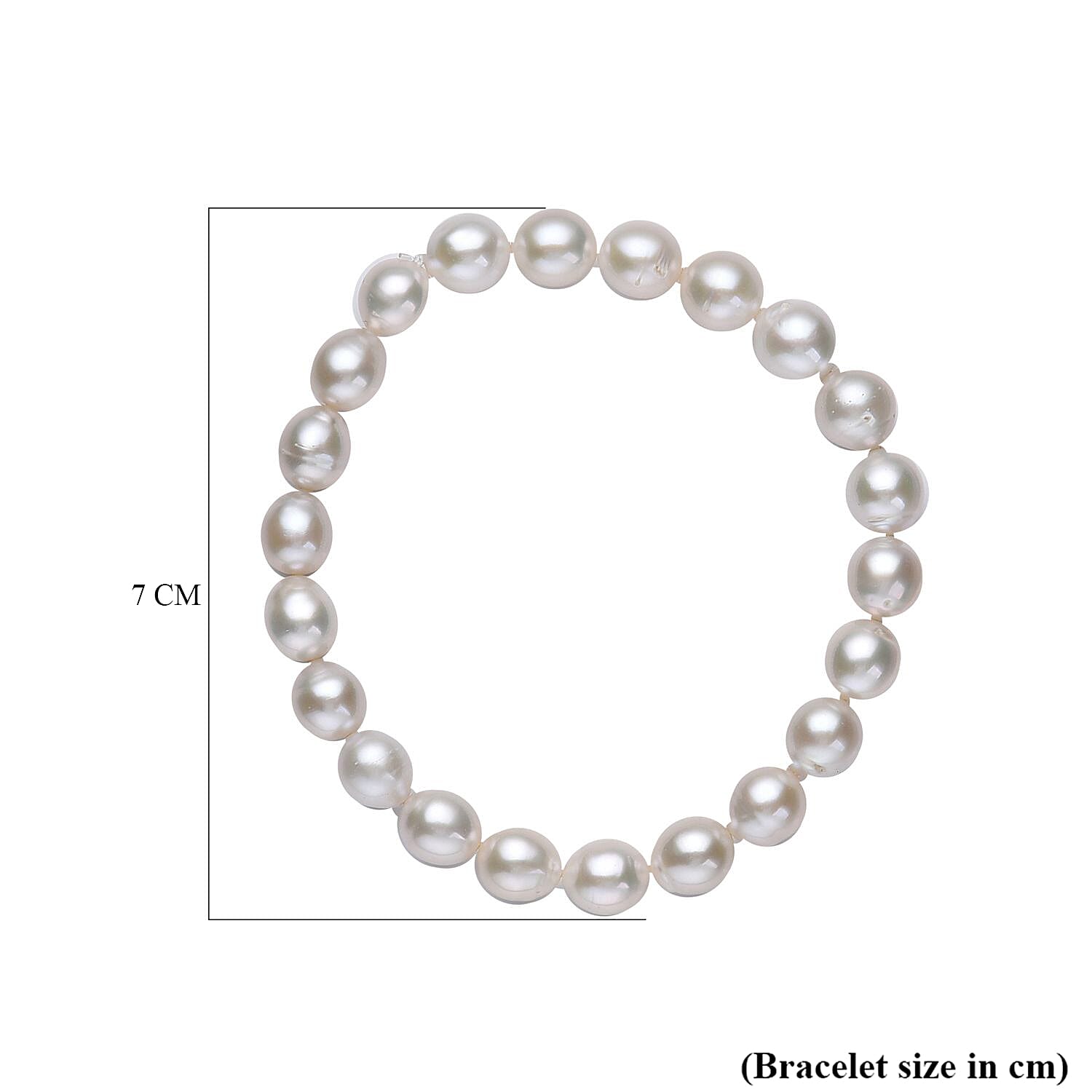 AAA White Anhui Pearl Stone Stretchable Bracelet (Size 7-7.5)