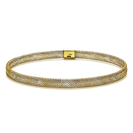 Maestro Collection - 9K Yellow Gold Adjustable Mesh Bangle (Size - 7.5)