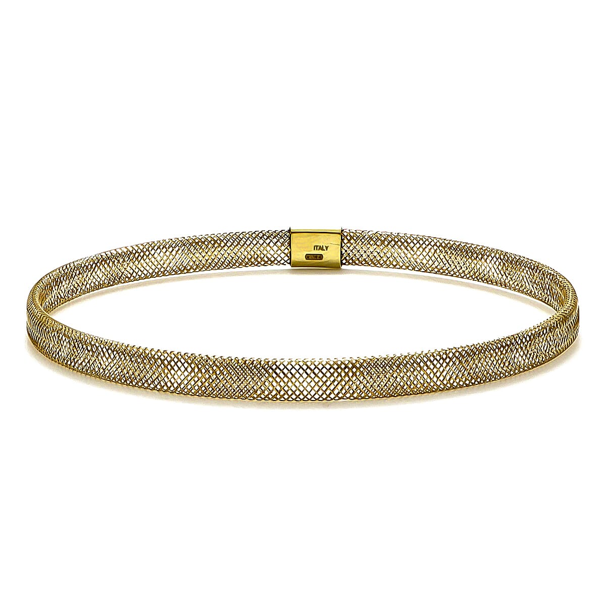 Maestro Collection - 9K Yellow Gold Adjustable Mesh Bangle (Size - BA - Adjustable)