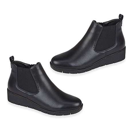 Jo - Joe Ladies BRAZIL Wedge Ankle Boots (Size 5) - Black