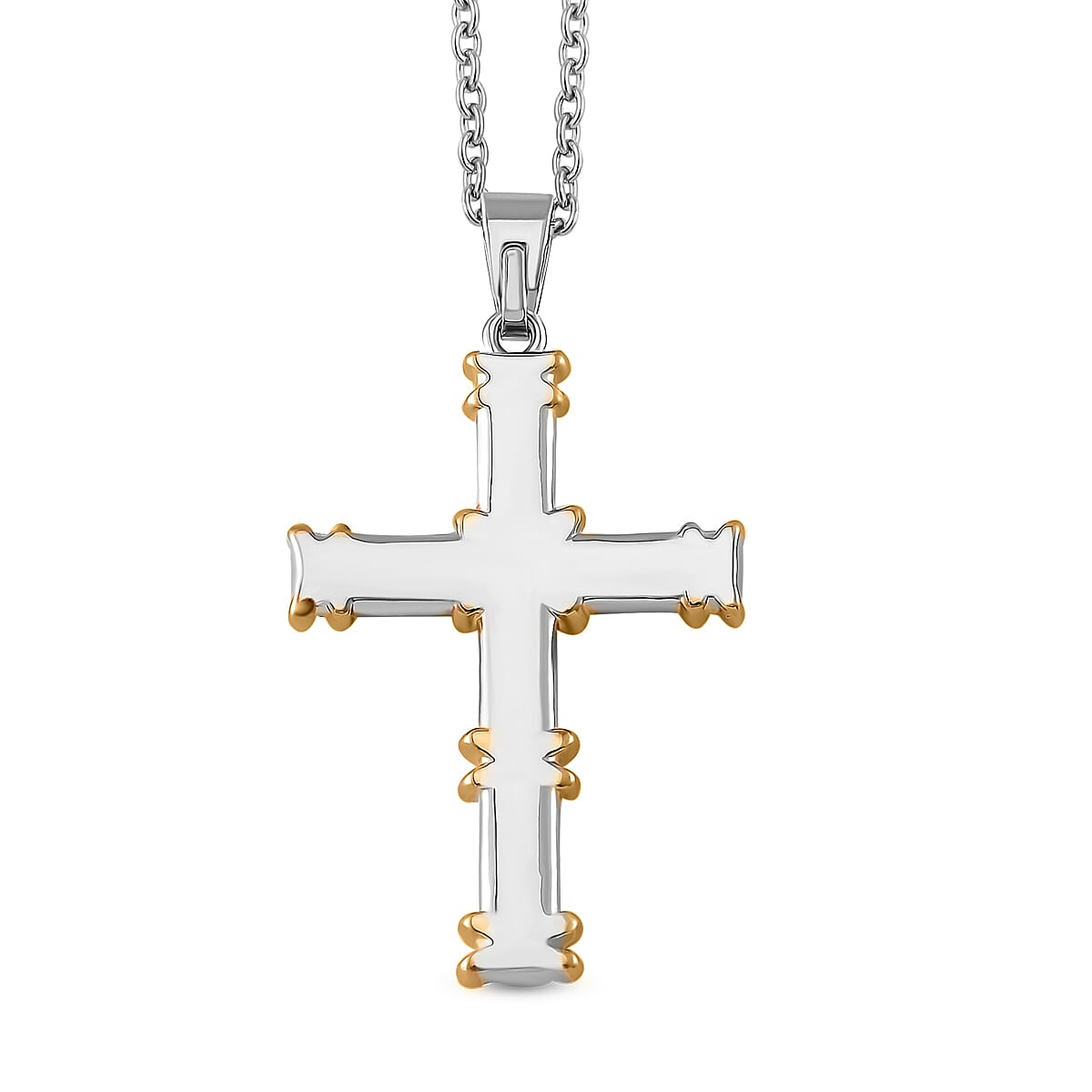 Designer Inspiration Cubic Zirconia Cross Necklace (Size - 20-2 Ext)