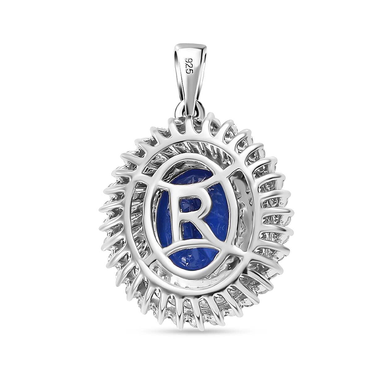 Rhapsody 950 Platinum AAAA Tanzanite and Earth  Diamond  Pendant 4.56 Ct, Platinum Wt. 4.09 Gms