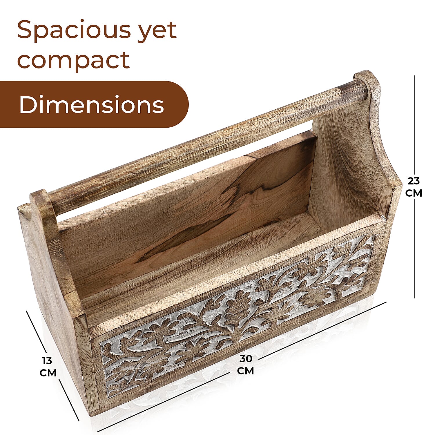 Woden Carved Caddy Size-30 X 13 X 23 CM Woden Carved Caddy Size-30 X 13 X 23 CM