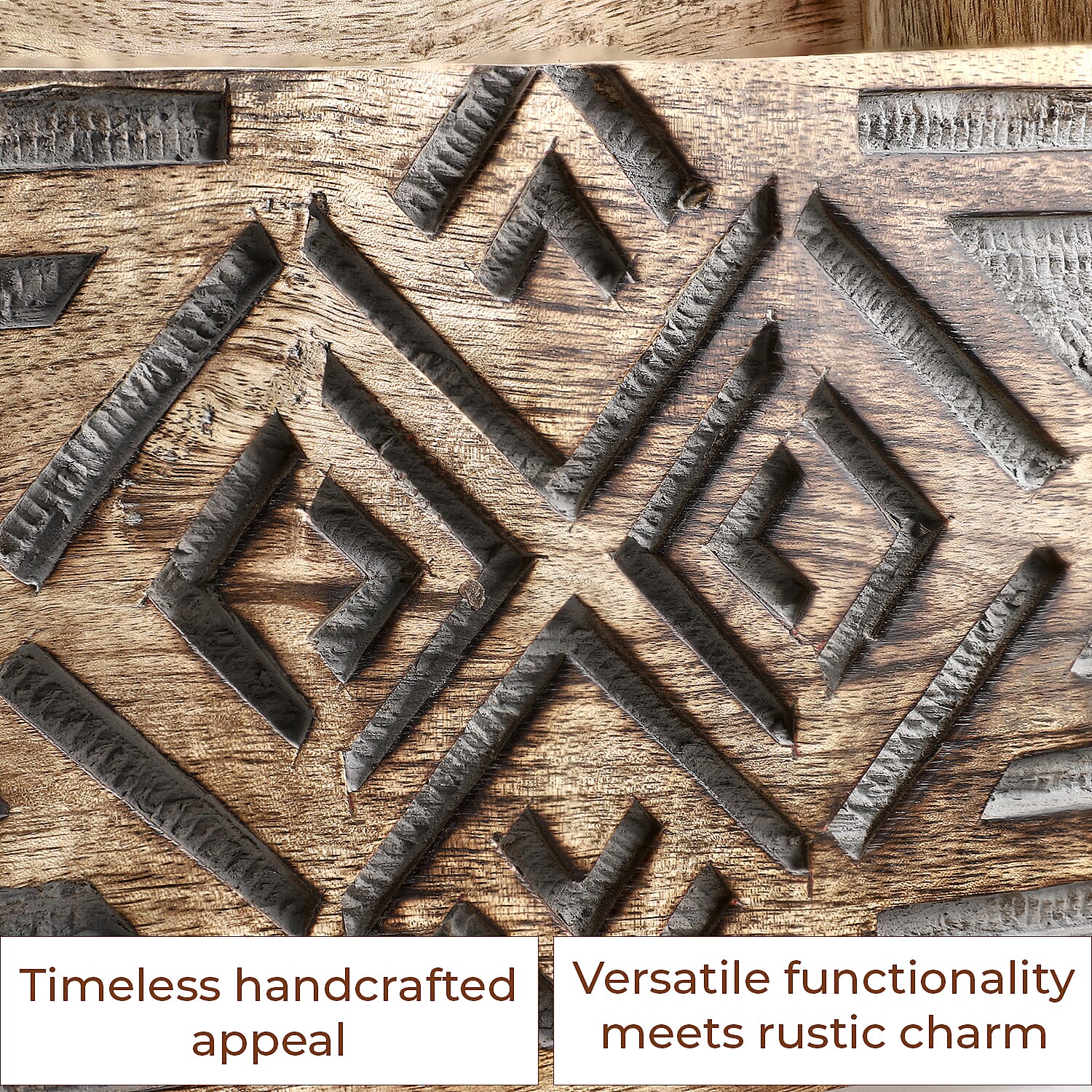 Wooden Carved Caddy 30.5 X 13 X 22 Wooden Carved Caddy 30.5 X 13 X 22