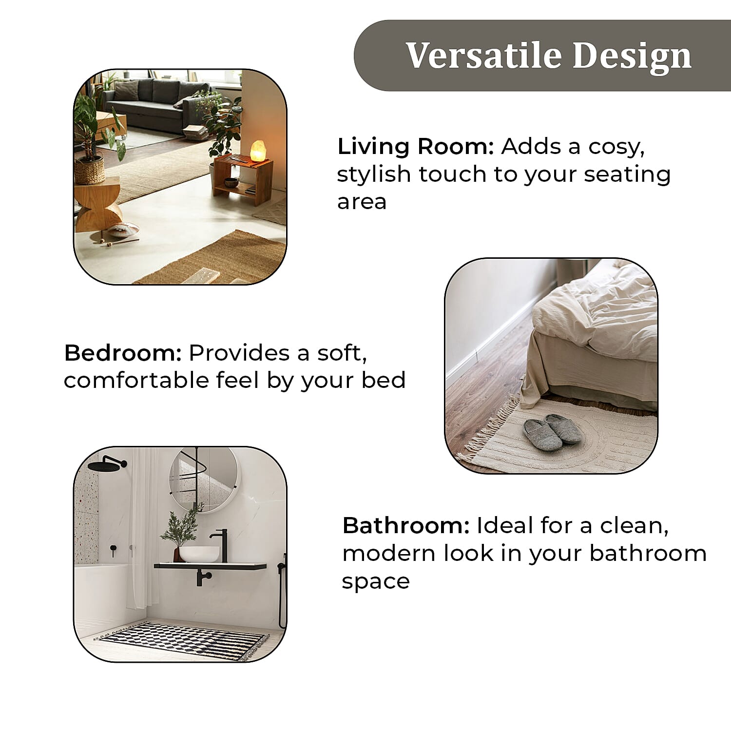 Set of 2 - Cotton Rugs- Door Mat (Size 50x80cm) - Olive