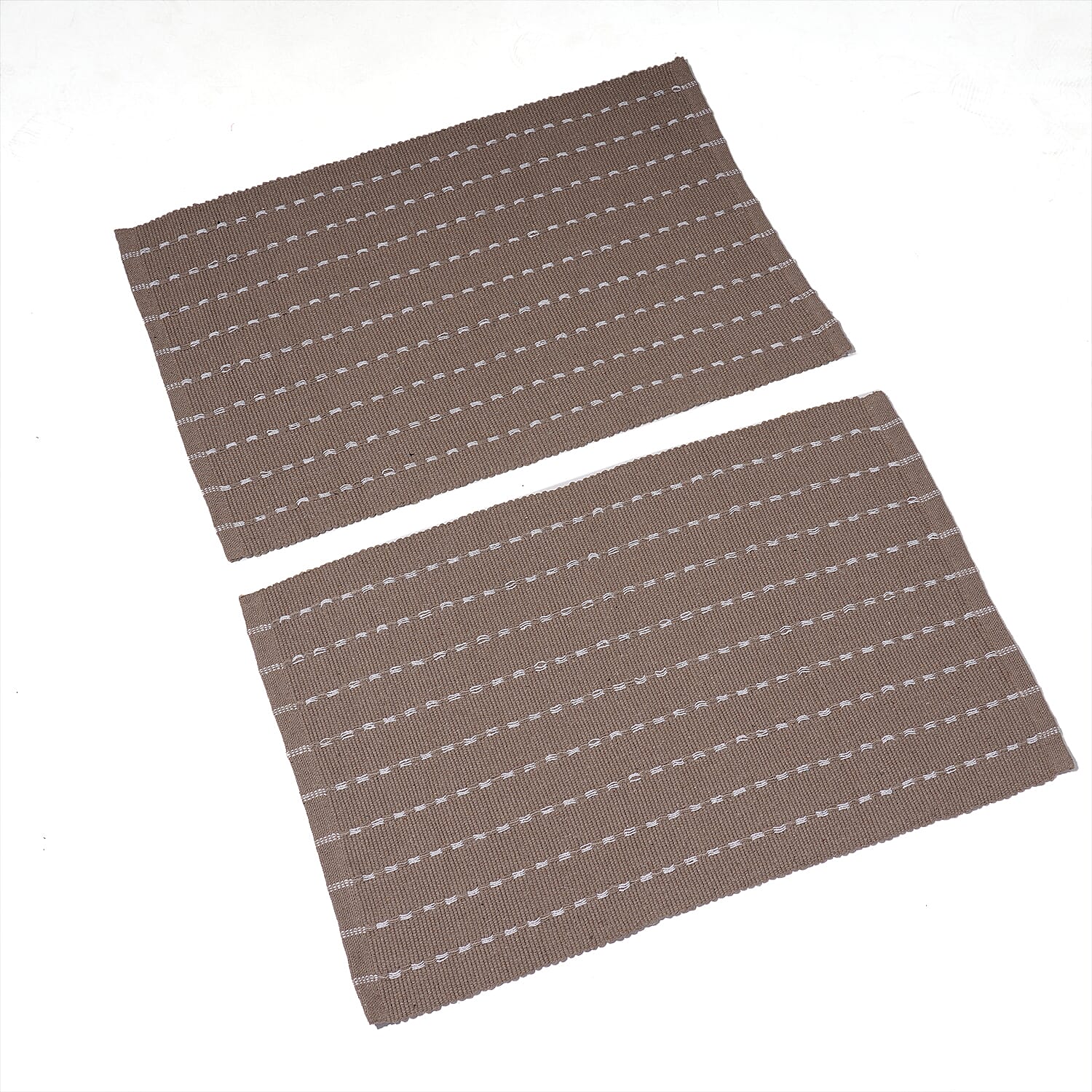 Set of 2 - Cotton Rugs- Door Mat (Size 50x80cm) - Beige