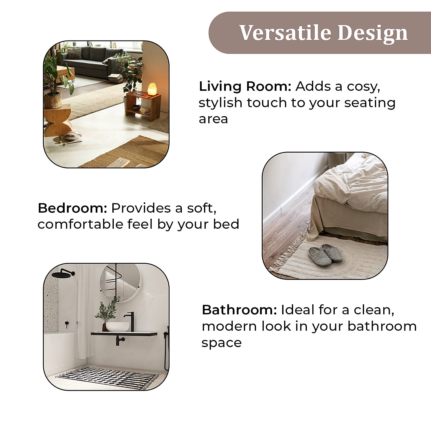 Set of 2 - Cotton Rugs- Door Mat (Size 50x80cm) - Beige