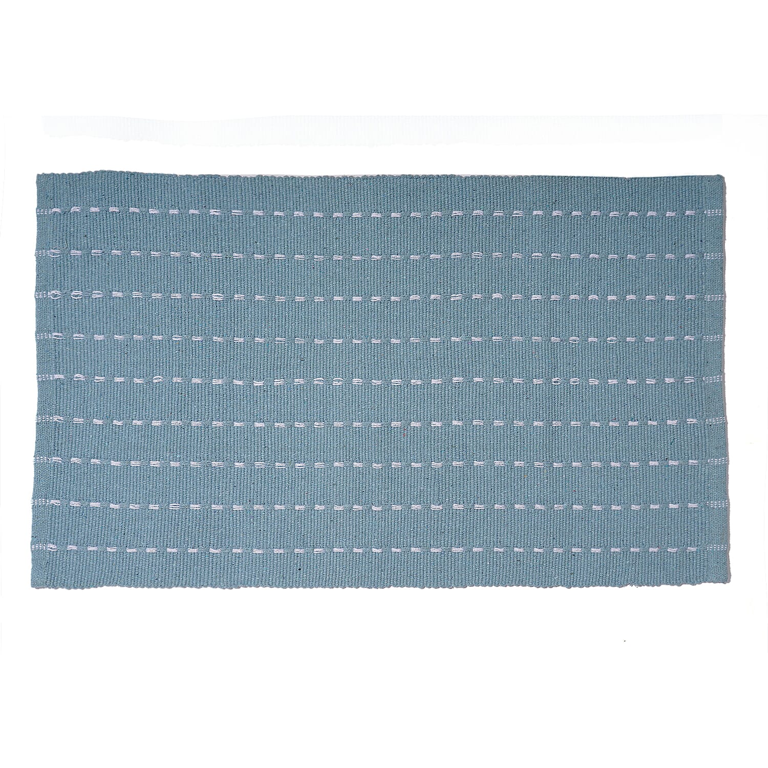 Set of 2 - Cotton Rugs- Door Mat (Size 50x80cm) - Sky Blue