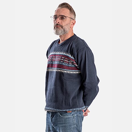 Cavallio Cotton Knitted Jumper (Size XXL) - Navy