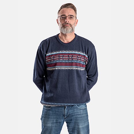 Cavallio Cotton Knitted Jumper (Size XXL) - Navy