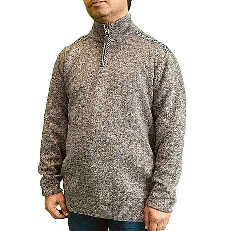 Cavallio Cotton Half Zip Jumper (Size XXL) - Charcoal