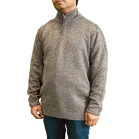 Cavallio Cotton Half Zip Jumper (Size XXL) - Charcoal