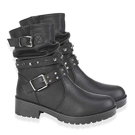 Emma Ladies ANTONIA Ankle Boots with Buckle (Size 4) - Black