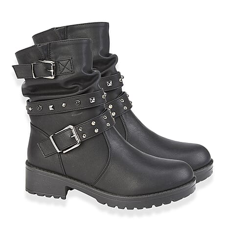 Emma Ladies ANTONIA Ankle Boots with Buckle (Size 4) - Black