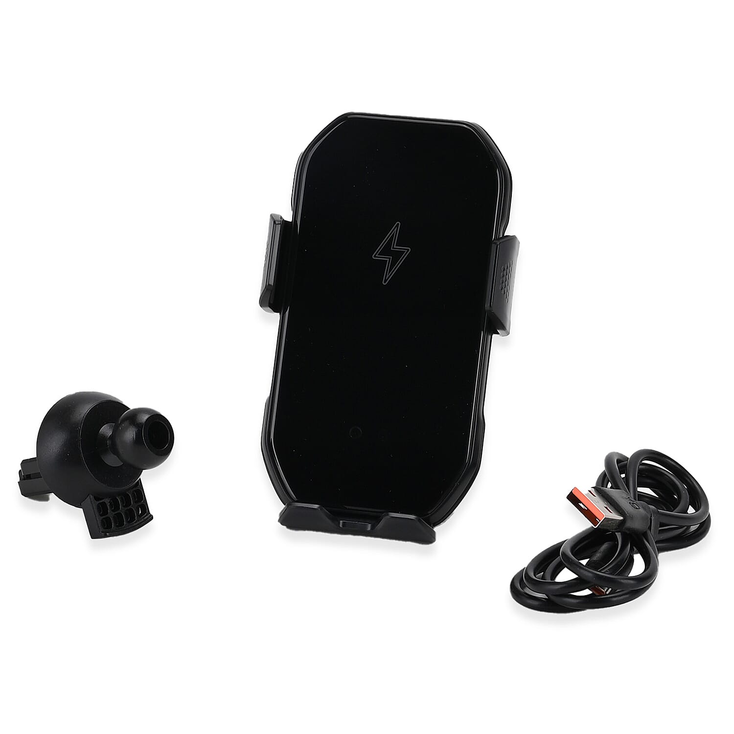 Dashboard 2-in-1 Wireless Car Charger and Holder - Auto Opening (Power 10w-15w) - Black