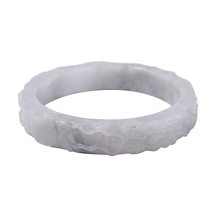White Jade Stone Bangle (Size - 7.5) 290.00 Ct.