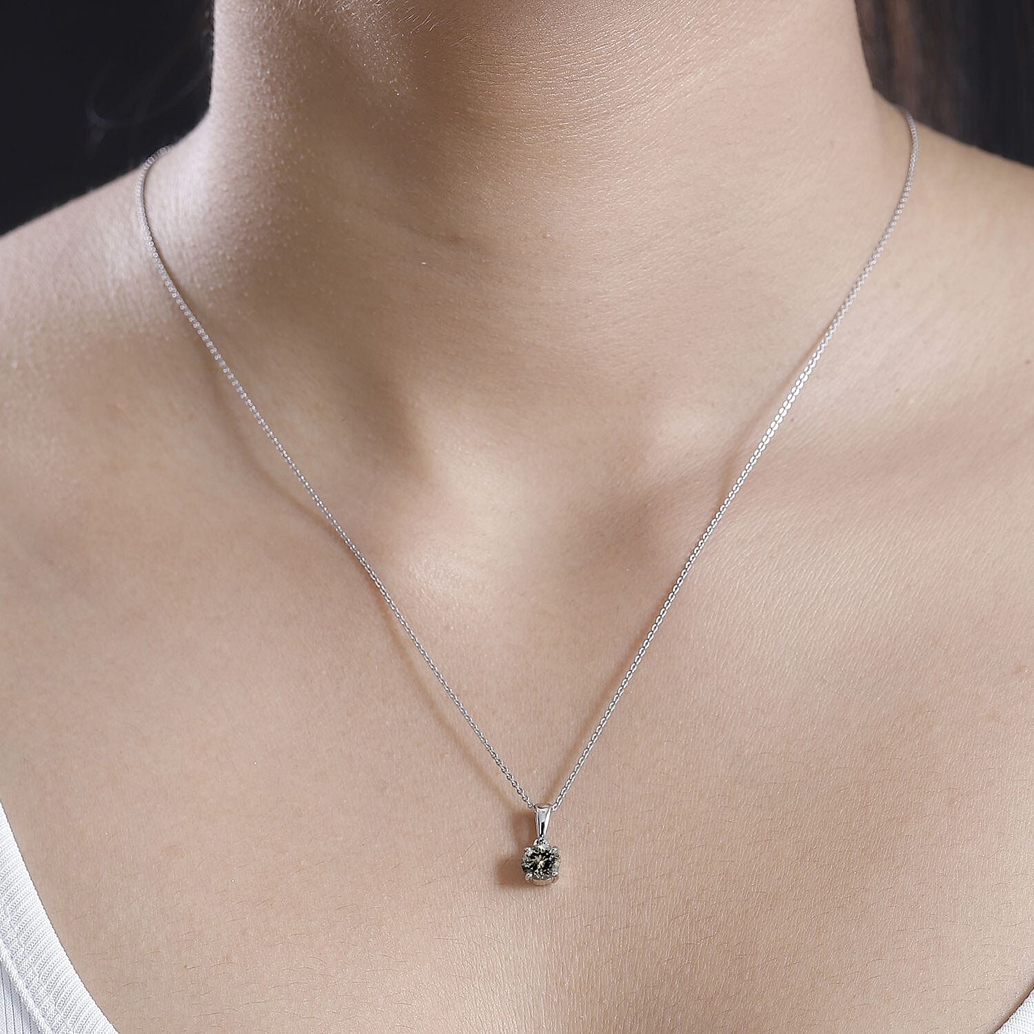 RHAPSODY 950 Platinum  AAAA Turkizite Solitaire Pendant 1.02 Ct