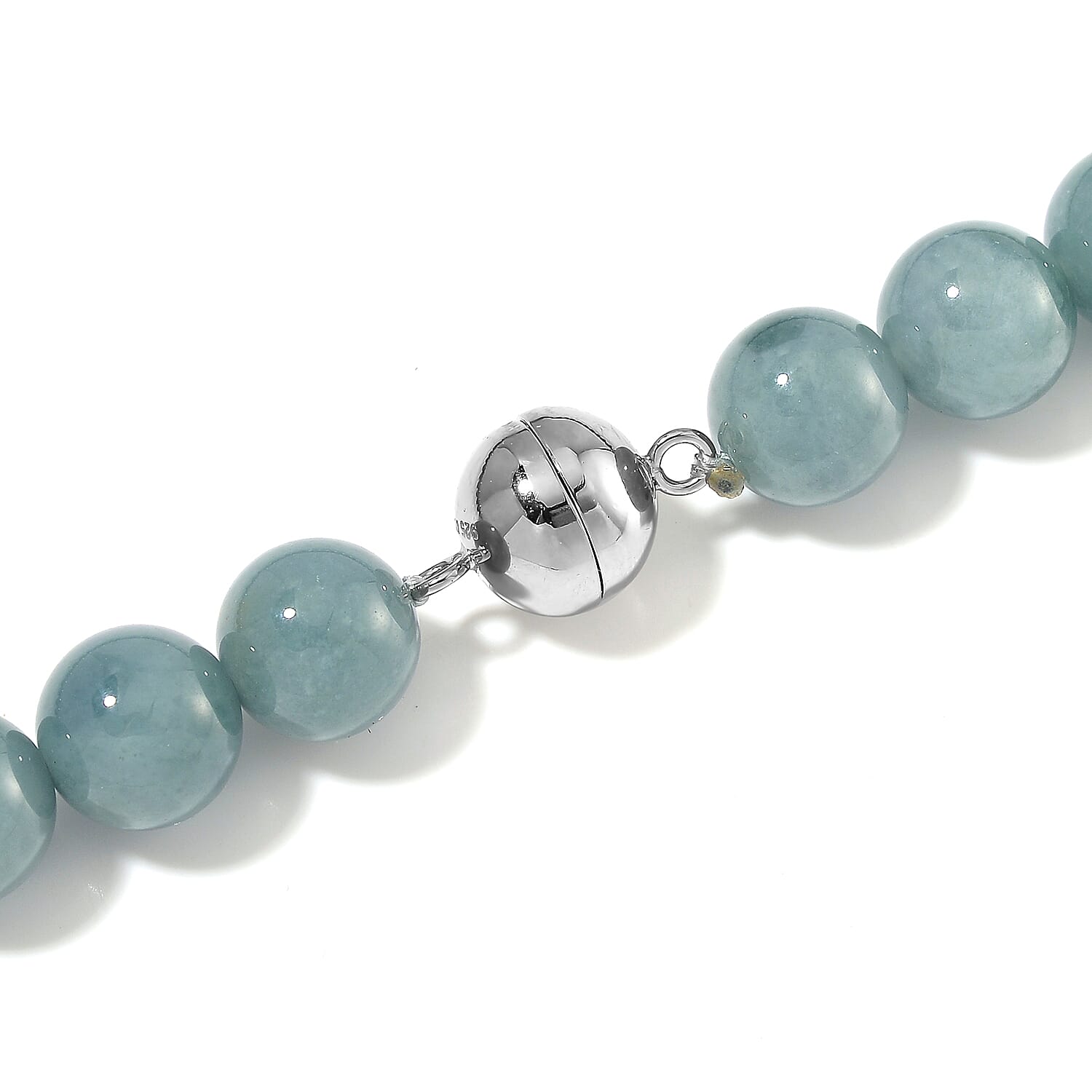 D'Joy Natural Type A Olmec Jadeite Carved Dragon Necklace with Magnetic Clasp (Size 20) in Rhodium Overlay Sterling Silver 500.00 Ct.