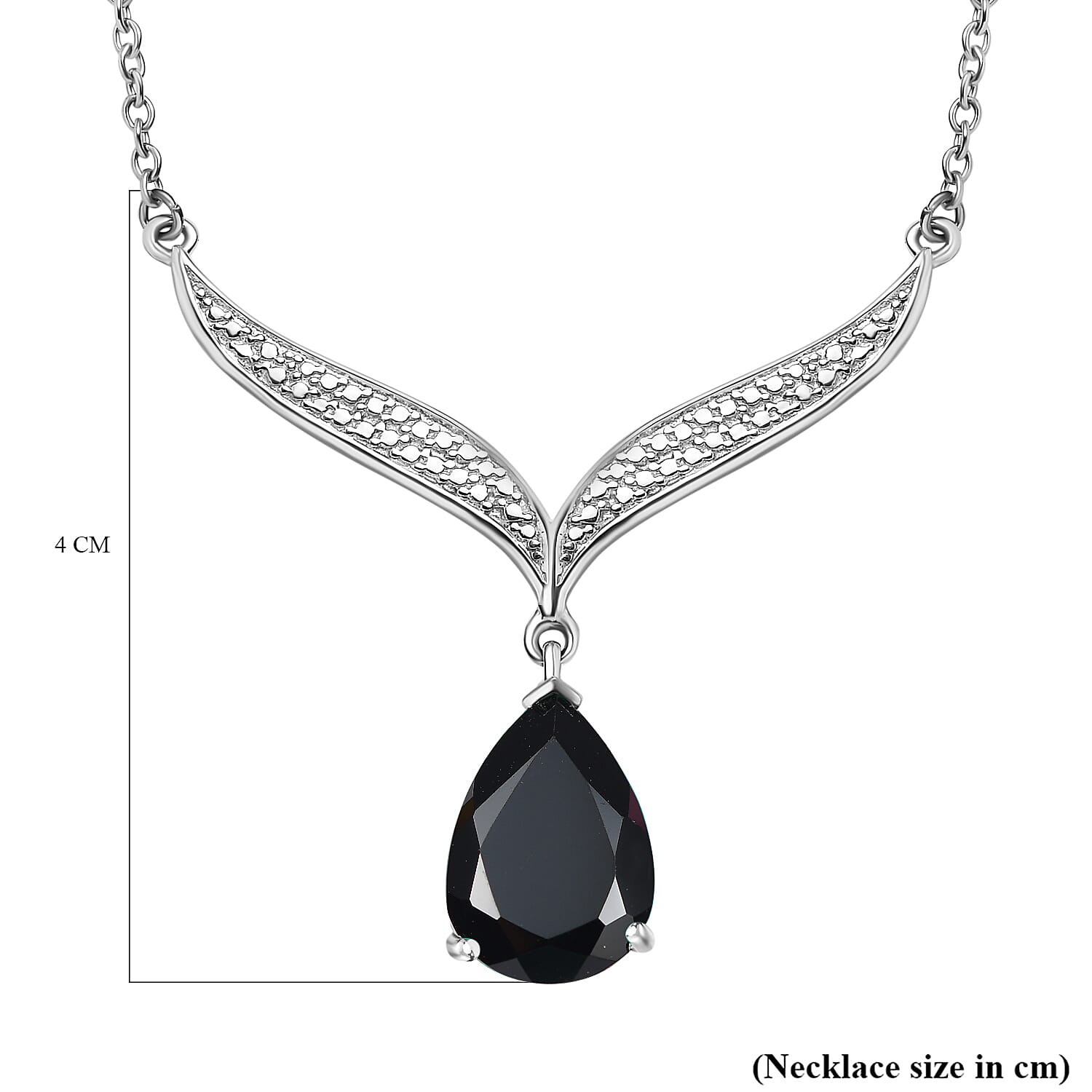 Black Spinel Necklace (Size - 20) in Platinum Overlay Sterling Silver 6.42 Ct. Black Spinel Necklace (Size - 20) in Platinum Overlay Sterling Silver 6.42 Ct.
