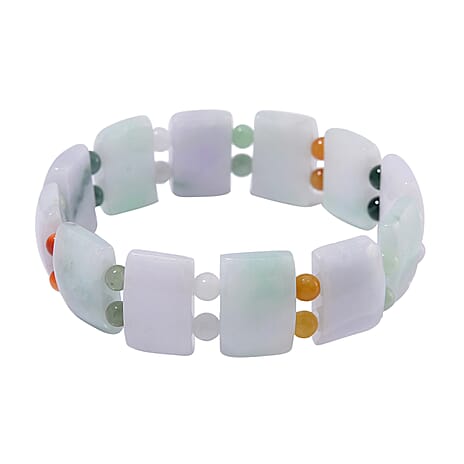 Natural Multi Colour Burmese Jade Bracelet (Size 7) 200.0 ct.