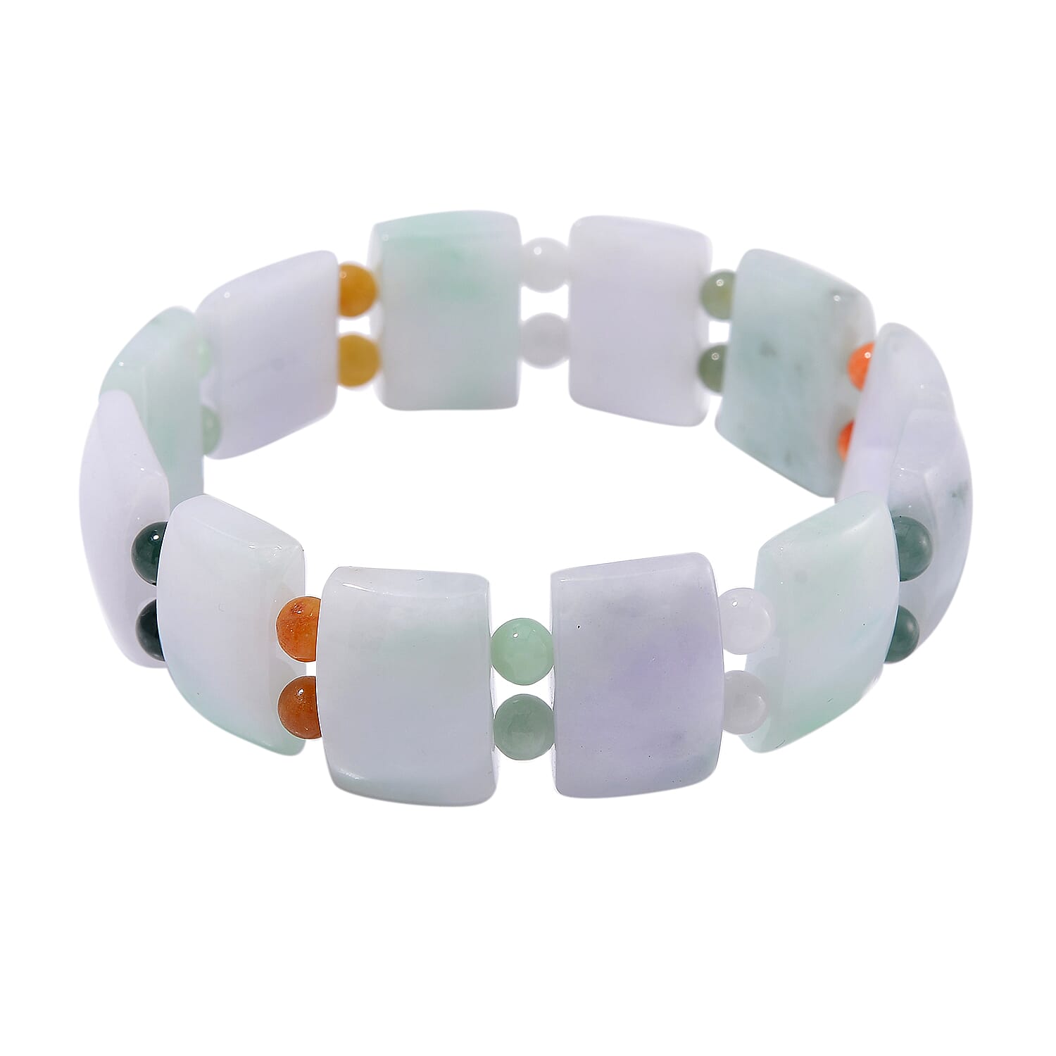 Natural Multi Colour Burmese Jade Bracelet (Size 7) 200.0 ct.