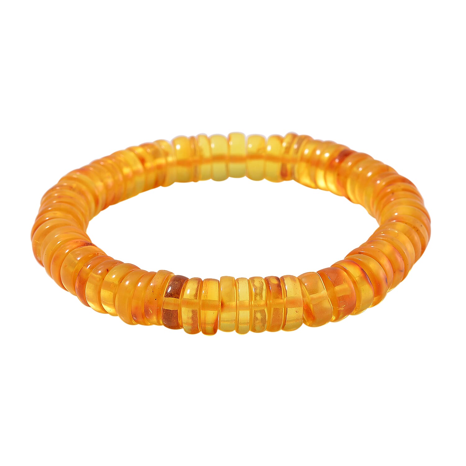 Biggest One Time Offer - Tucson Find - Natural Baltic Amber Bracelet 75.00 Ct - Round