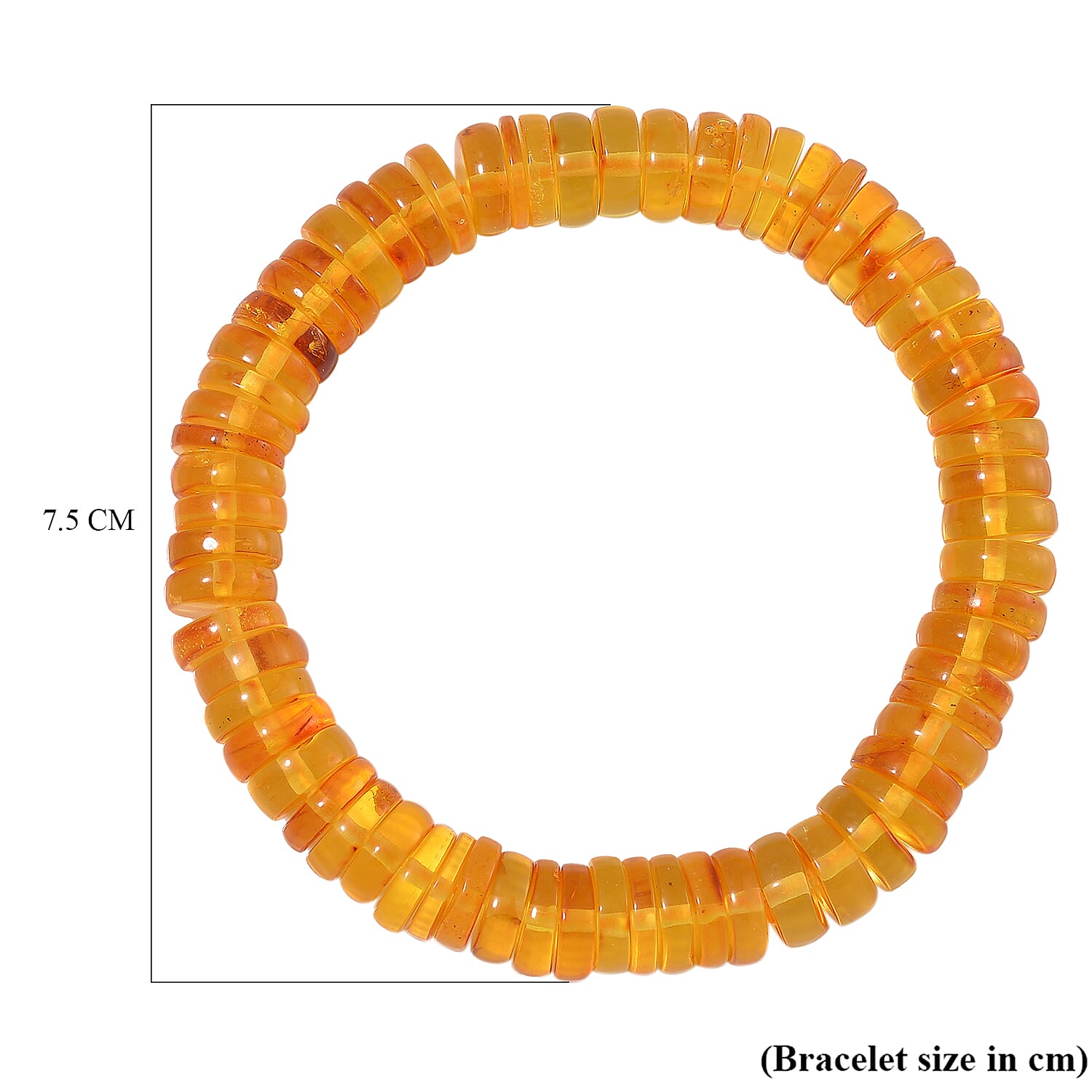 Biggest One Time Offer - Tucson Find - Natural Baltic Amber Bracelet 75.00 Ct - Round
