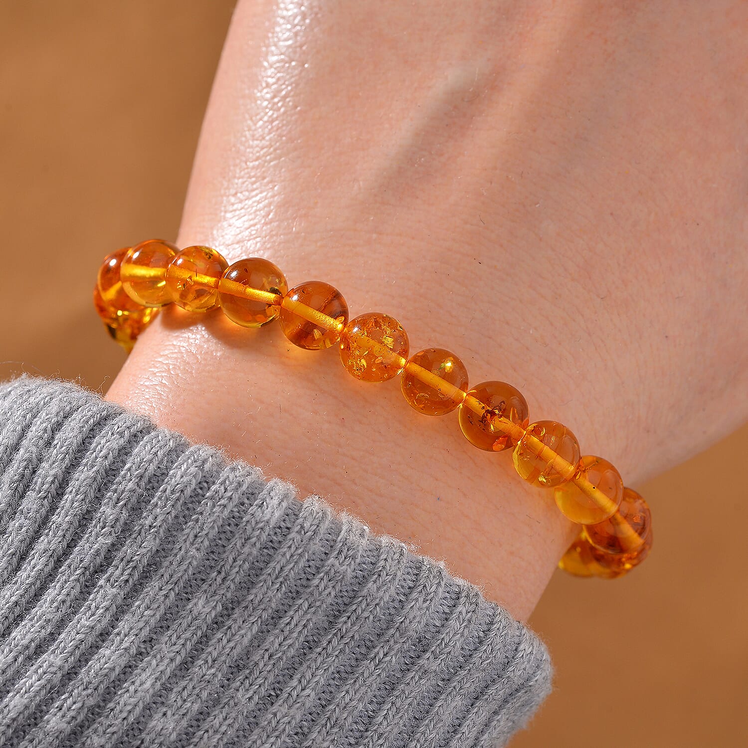 Baltic Amber Bead Stretchable Bracelet