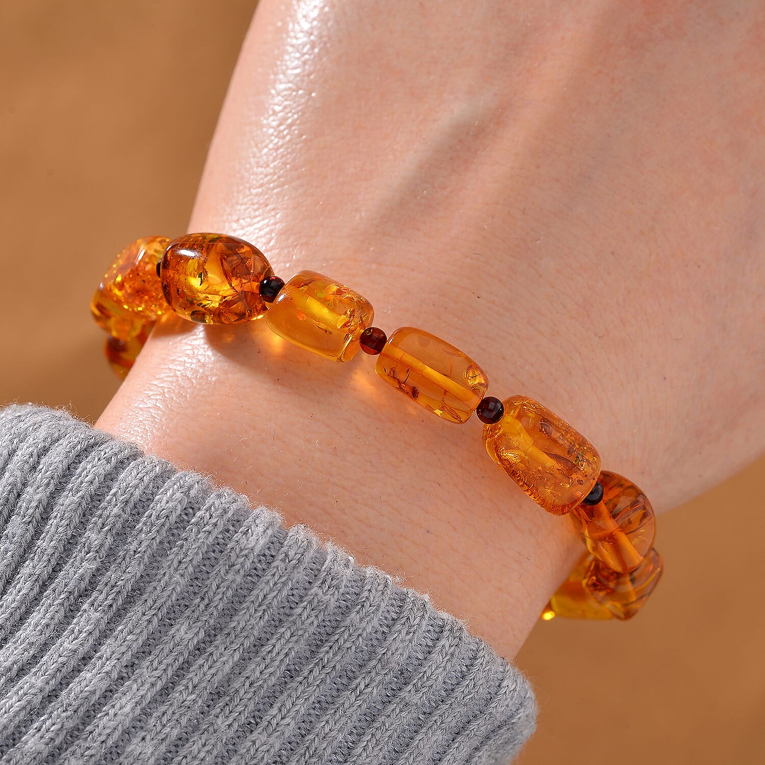 Biggest One Time Offer - Tucson Find - Natural Baltic Amber Bracelet - Fancy