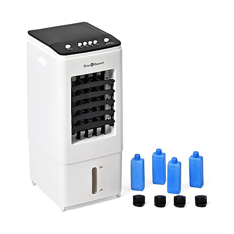 Bliss and Beyond 3-in-1 Portable Air Cooler Fan with Humidifier - 6L Top-Fill Tank (Size 23x57cm) - Black - White