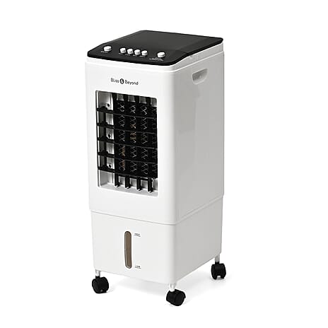 Bliss and Beyond 3-in-1 Portable Air Cooler Fan with Humidifier - 6L Top-Fill Tank (Size 23x57cm) - Black - White