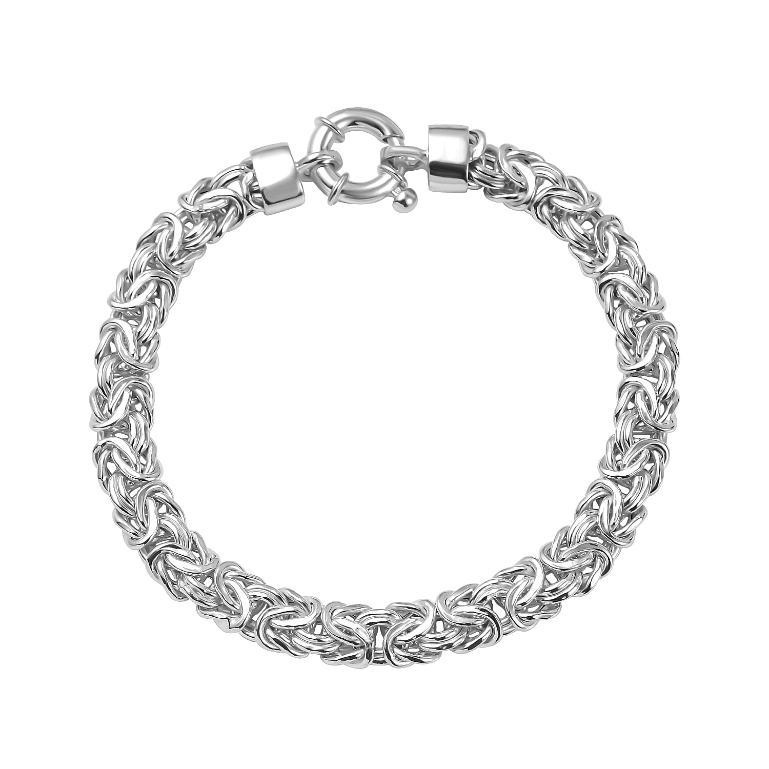 Byzanite Bracelet in Rhodium Sterling Silver With Senorita Clasp (Size - 7.5)