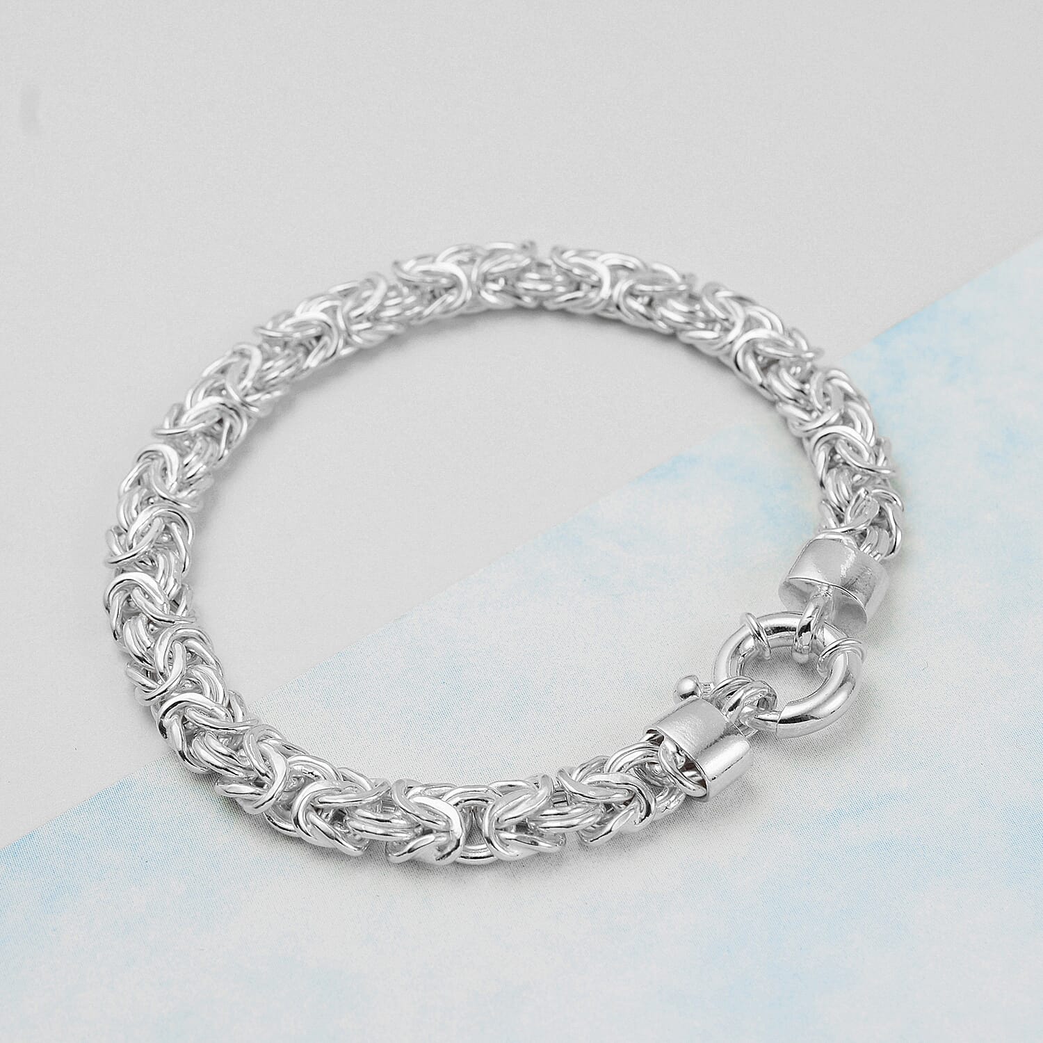 Byzanite Bracelet in Rhodium Sterling Silver With Senorita Clasp (Size - 7.5)