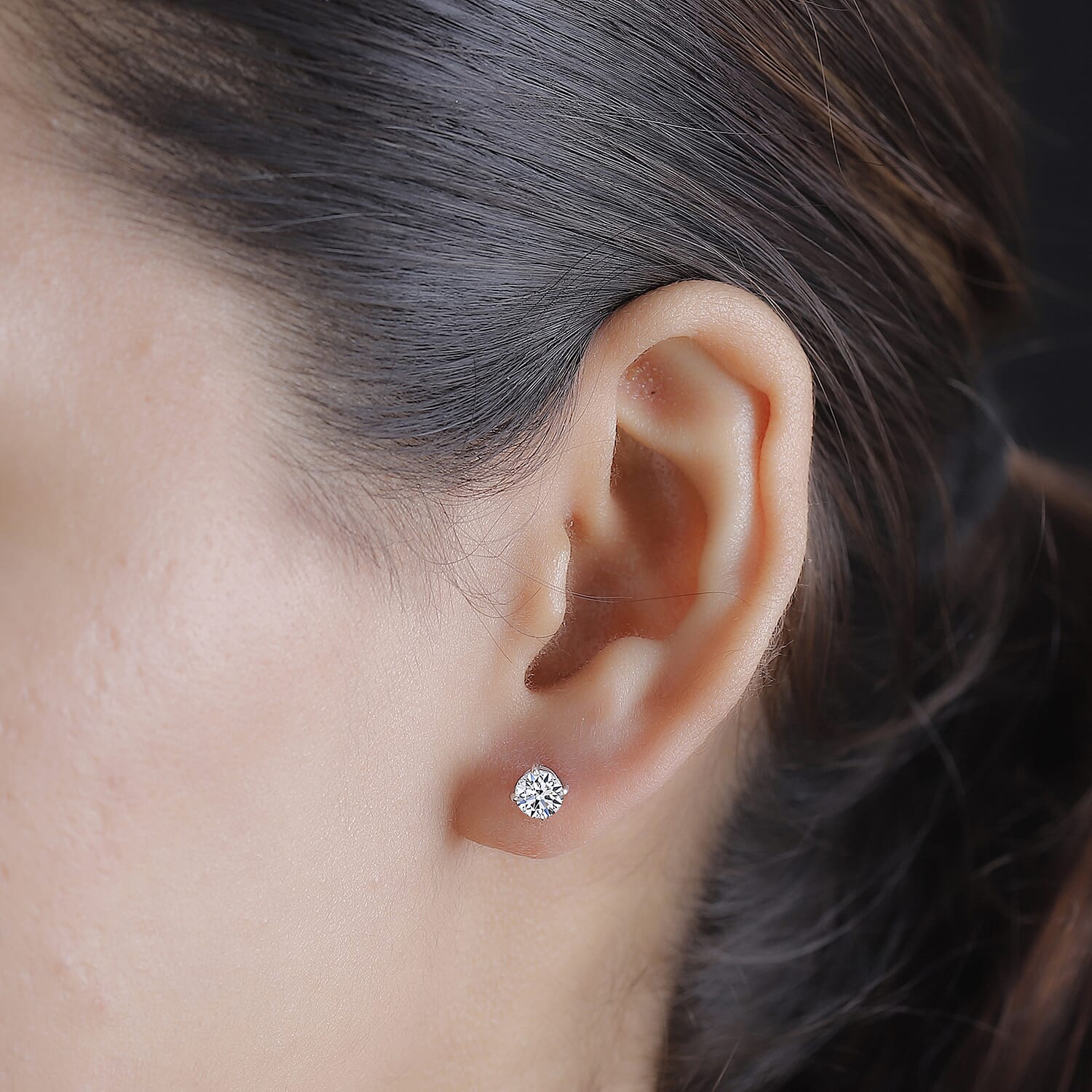 Luxuriant Diamond  9K White Gold Lab Grown Diamond  EF, VS Earring