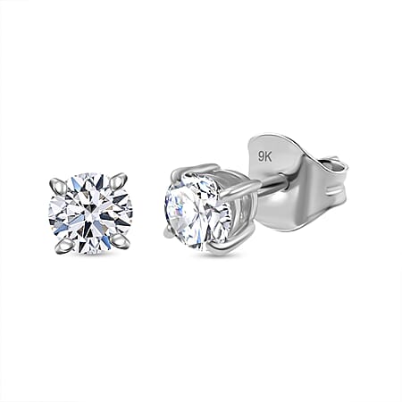 Luxuriant Diamond - 9K White Gold Lab Grown Diamond  EF, VS Earrings 0.79  Ct.