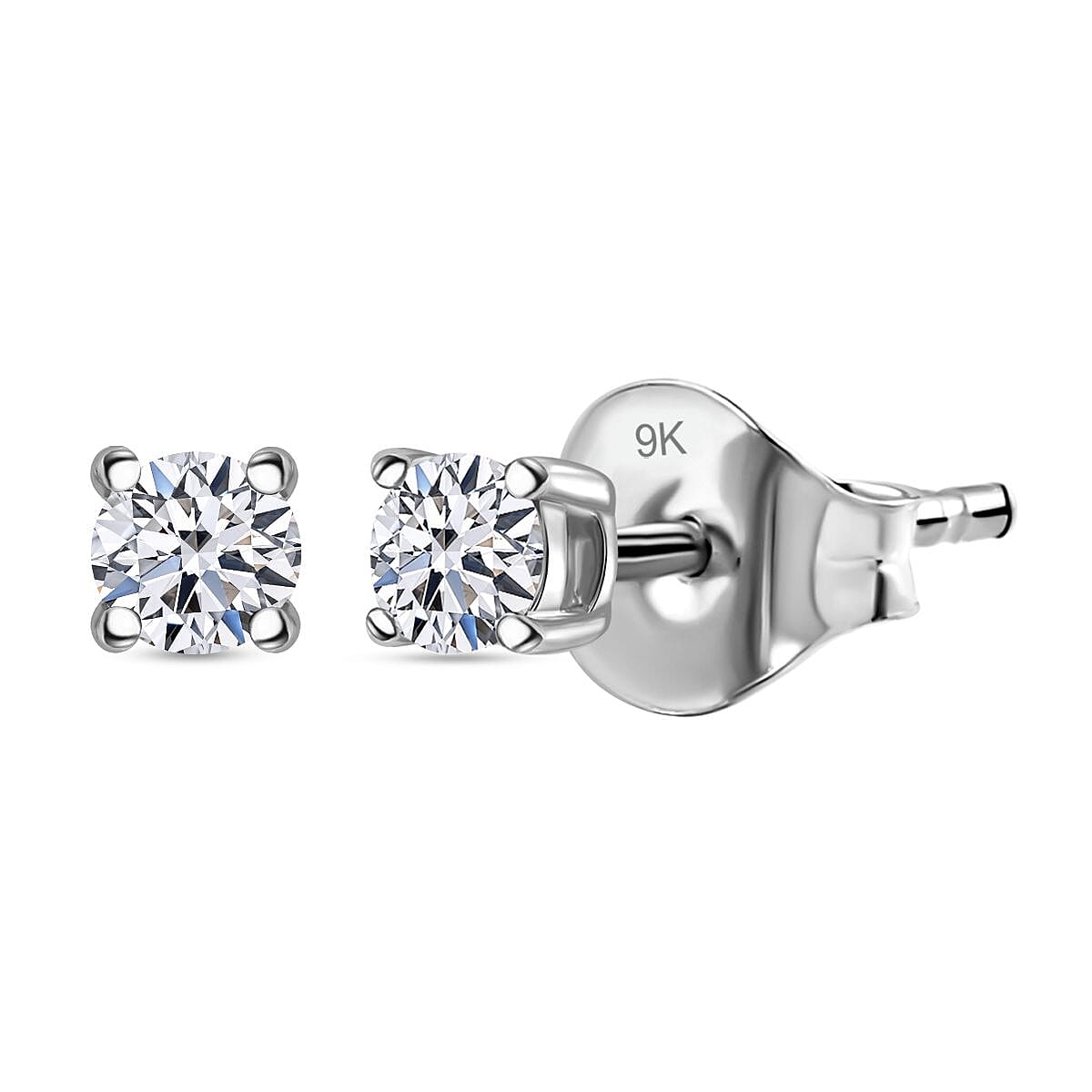 Luxuriant Diamond-1.51 Ct. Lab Grown Diamond Solitaire Stud Earrings in 9K White Gold