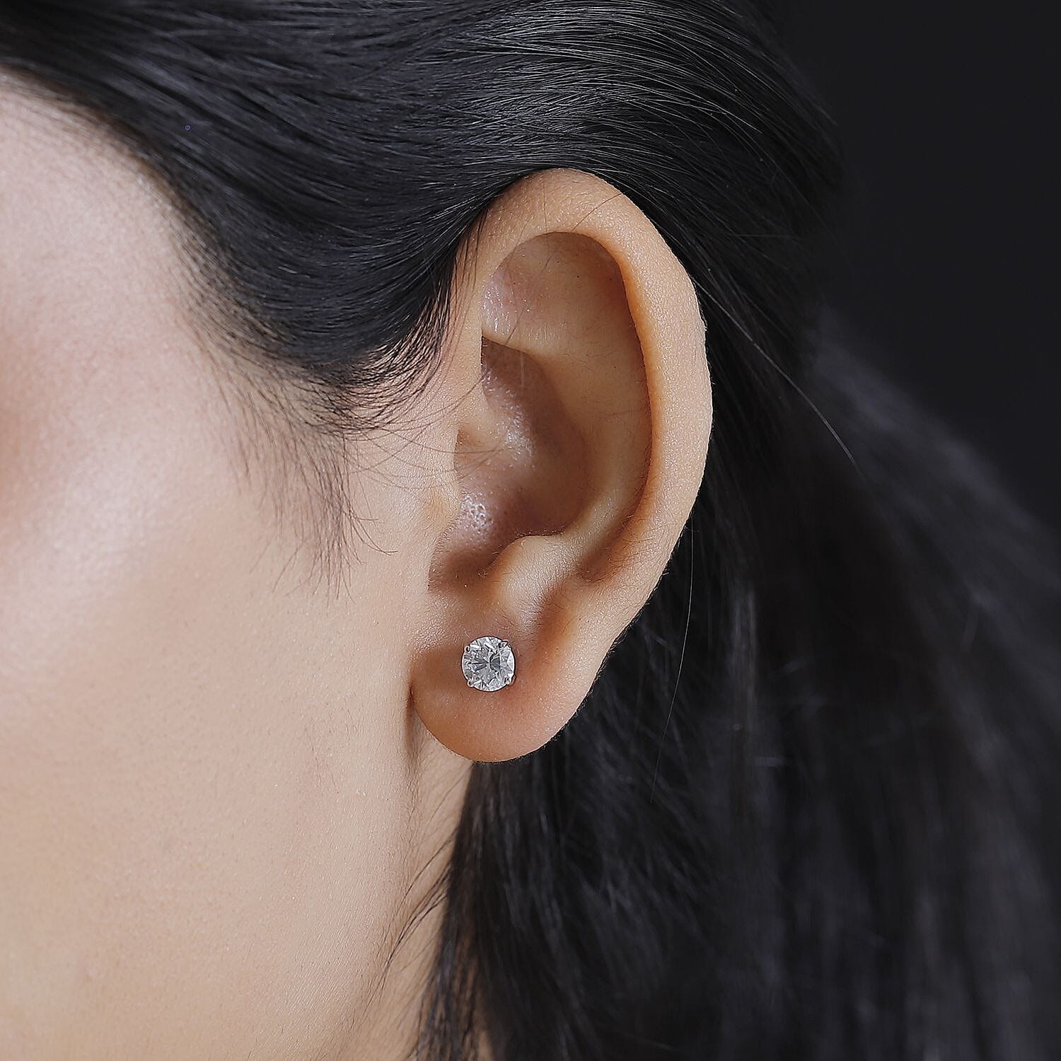 Luxuriant Diamond-1.51 Ct. Lab Grown Diamond Solitaire Stud Earrings in 9K White Gold